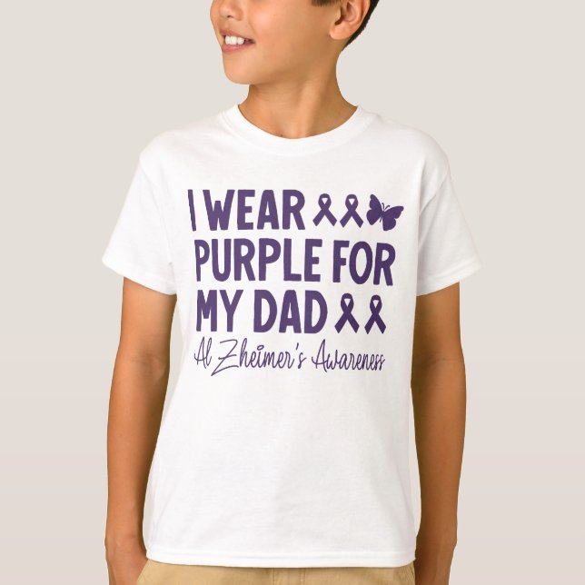 I Wear Purple For My Dad Alzheimer's Awareness T-Shirt (Front)