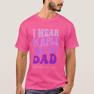 I Wear Purple For My Dad GIST Awareness Retro Groo T-Shirt