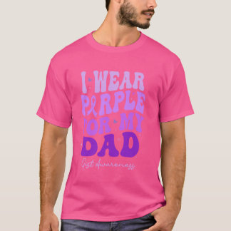 I Wear Purple For My Dad GIST Awareness Retro Groo T-Shirt