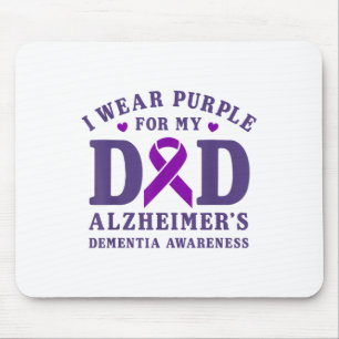I Wear Purple For My Dad Heimers Dementia Awarenes Mouse Pad