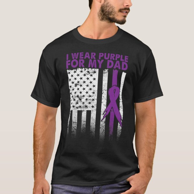 I Wear Purple For My Dad Pancreatic Cancer Awarene T-Shirt (Front)