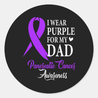 I Wear Purple For My Dad Tee Pancreatic Cancer Awa Classic Round Sticker