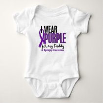 I Wear Purple For My Daddy 10 Epilepsy Baby Bodysuit