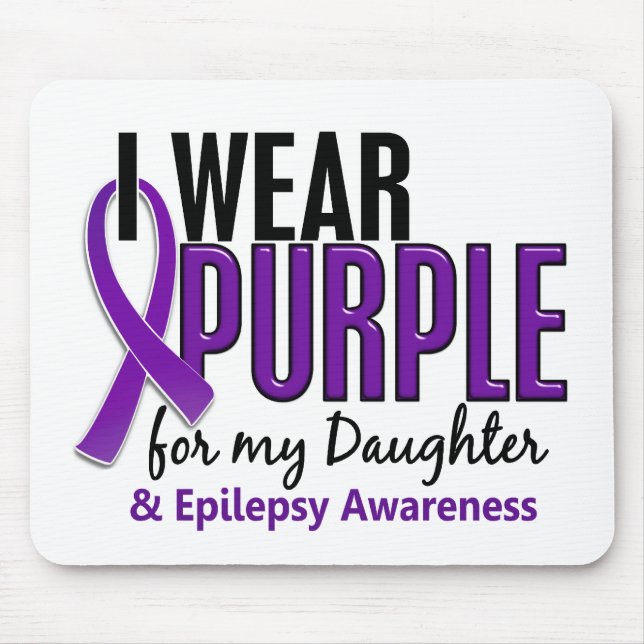 I Wear Purple For My Daughter 10 Epilepsy Mouse Pad (Front)