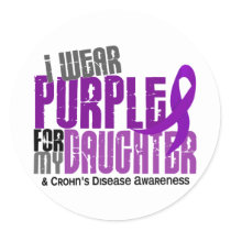 I Wear Purple For My Daughter 6 Crohn’s Disease Classic Round Sticker