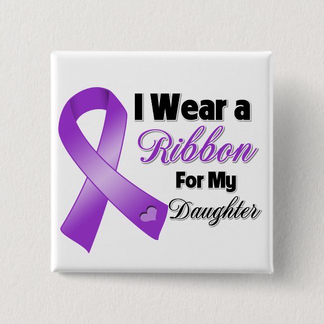 I Wear Purple For My Daughter Button (Front)