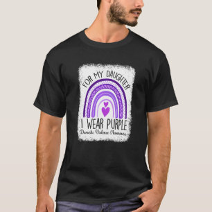 I Wear Purple For My Daughter Domestic Violence Aw T-Shirt
