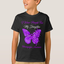 I Wear Purple For My Daughter Fibromyalgia Warrior T-Shirt