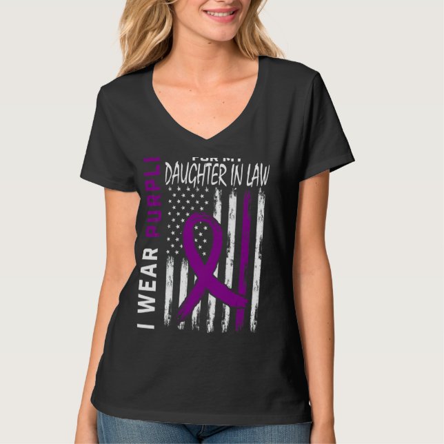 I Wear Purple For My Daughter In Law Lupus Awarene T-Shirt (Front)