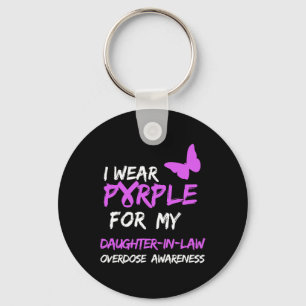 I Wear Purple For My Daughter-In-Law Overdose Awar Keychain