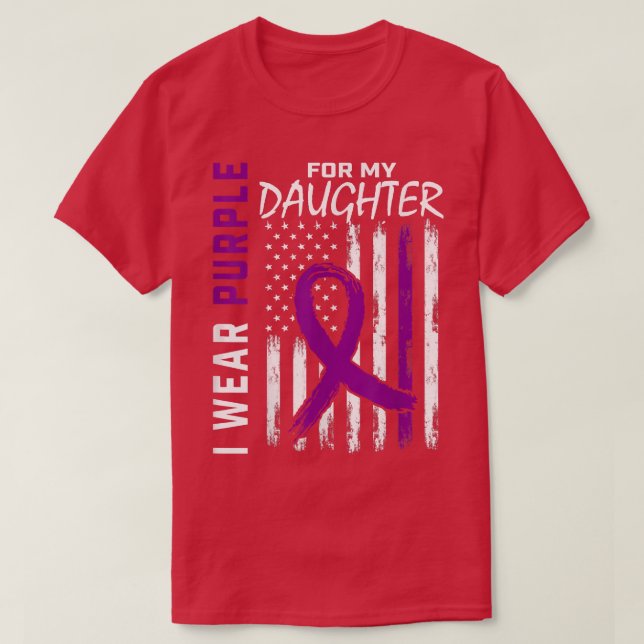 I Wear Purple For My Daughter Lupus Awareness Amer T-Shirt (Design Front)