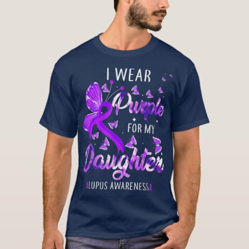 I Wear Purple For My Daughter Lupus Awareness Butt T_Shirt