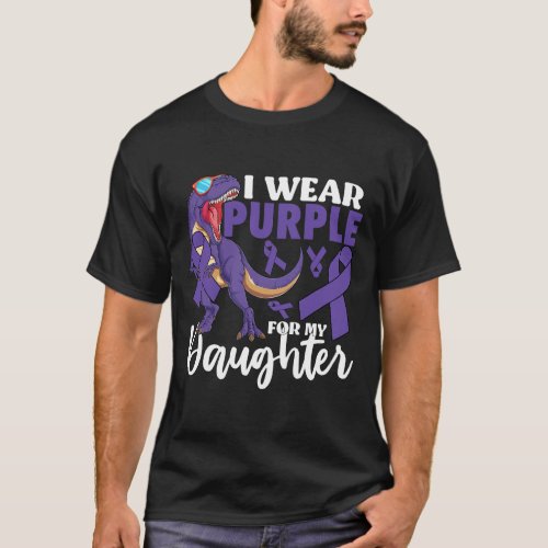 I Wear Purple For My Daughter Pancreatic Cancer Aw T_Shirt