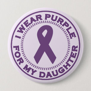 I Wear Purple For My Daughter Pinback Button