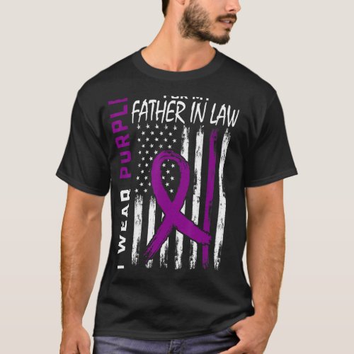 I Wear Purple For My Father In Law Epilepsy Awaren T_Shirt