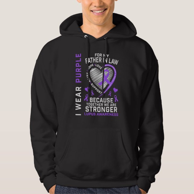 I Wear Purple For My Father In Law Lupus Awareness Hoodie (Front)