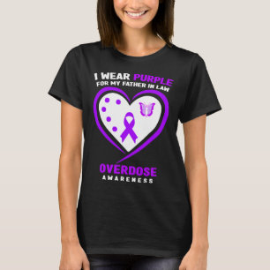 I Wear Purple For My Father In Law Overdose Awaren T-Shirt