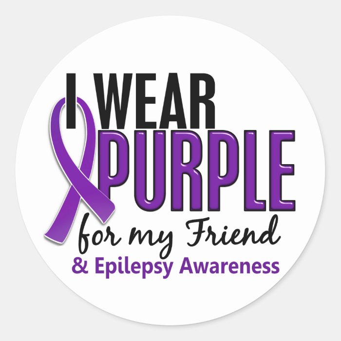 I Wear Purple For My Friend 10 Epilepsy Stickers