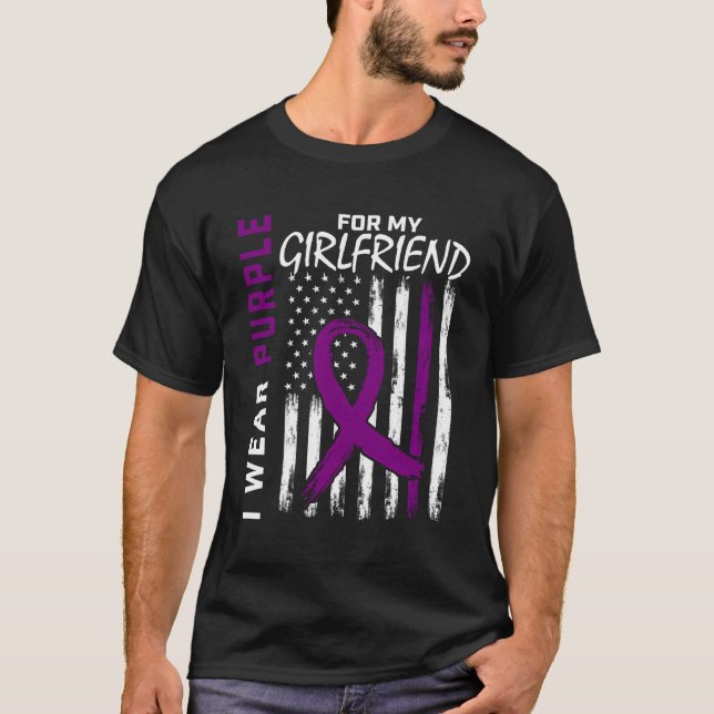 I Wear Purple For My Friend Epilepsy Awareness Usa T-Shirt (Front)