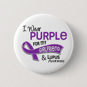 I Wear Purple For My Girlfriend 42 Lupus Pinback Button