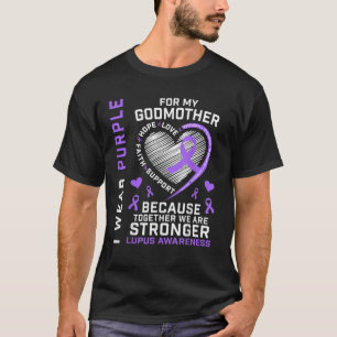 I Wear Purple For My Godmother Lupus Awareness Rib T-Shirt