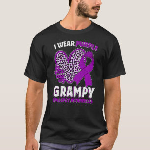 I Wear Purple For My Grampy Epilepsy Awareness Leo T-Shirt