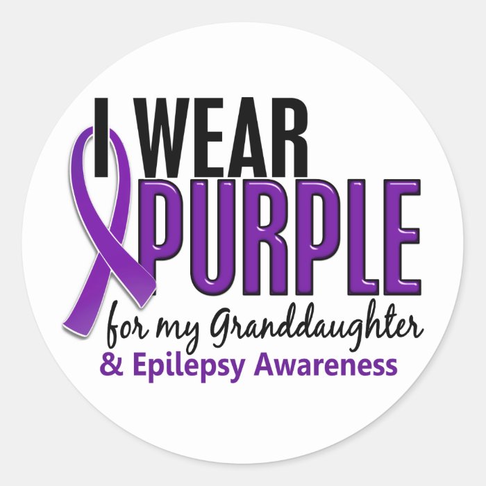 I Wear Purple For My Granddaughter 10 Epilepsy Stickers