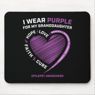 I Wear Purple For My Granddaughter Epilepsy Awaren Mouse Pad
