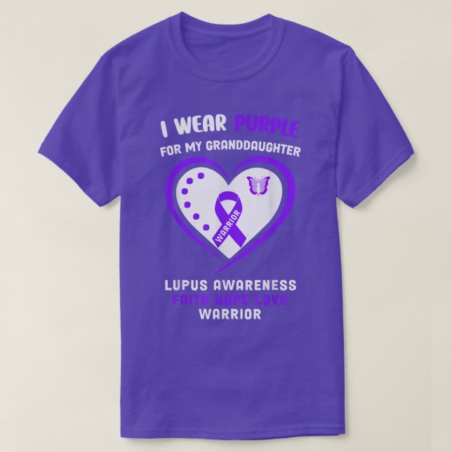 I wear Purple for my Granddaughter - Lupus Awarene T-Shirt (Design Front)