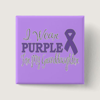 I Wear Purple For My Granddaughter (Purple Ribbon) Button