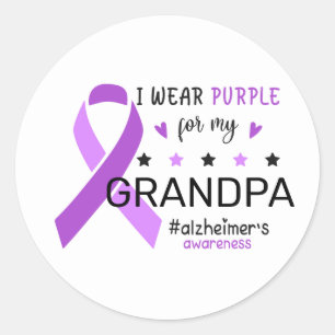 I Wear Purple For My Grandma Alzheimer Awareness Classic Round Sticker