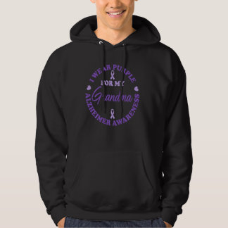 I Wear Purple For My Grandma Alzheimer Awareness E Hoodie