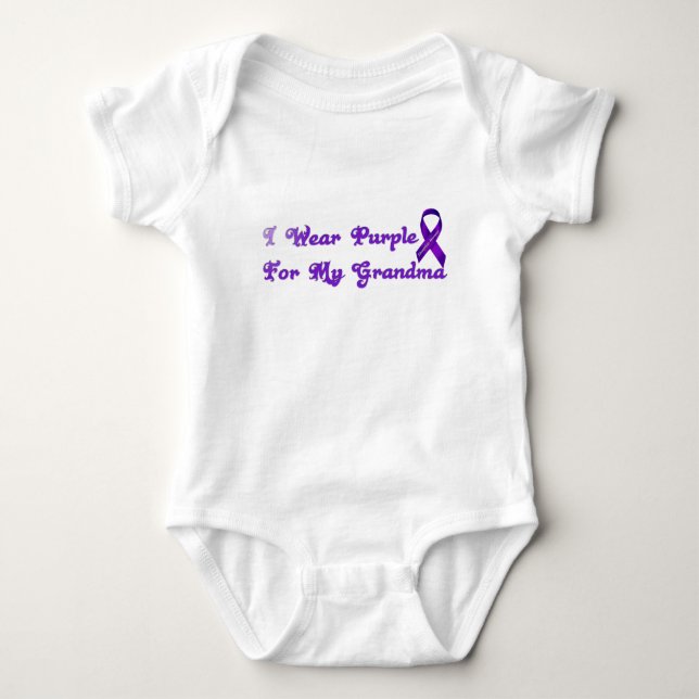 I Wear Purple For My Grandma Baby Bodysuit (Front)