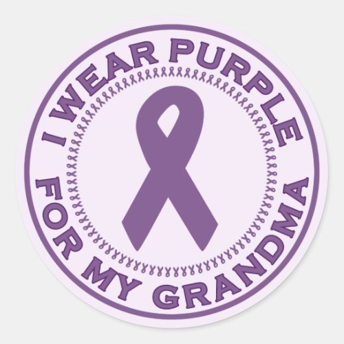 I Wear Purple For My Grandma Classic Round Sticker
