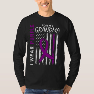 I Wear Purple For My Grandma Epilepsy Awareness Fl T-Shirt