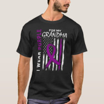 I Wear Purple For My Grandma Epilepsy Awareness Fl T-Shirt