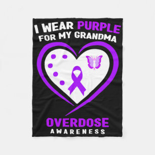 I Wear Purple For My Grandma Overdose Awareness 1  Fleece Blanket
