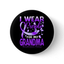 I Wear Purple For My Grandma Pancreatic Cancer Awa Button
