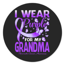 I Wear Purple For My Grandma Pancreatic Cancer Awa Classic Round Sticker
