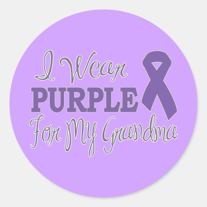 I Wear Purple For My Grandma (Purple Ribbon) Round Sticker