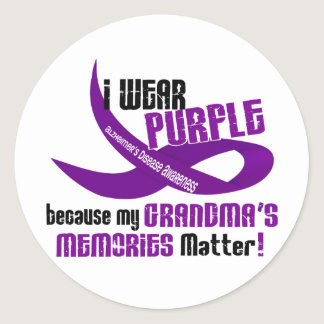 I Wear Purple For My Grandma’s Memories 33 Classic Round Sticker