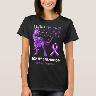 I Wear Purple For My Grandmom Epilepsy Awareness D T-Shirt