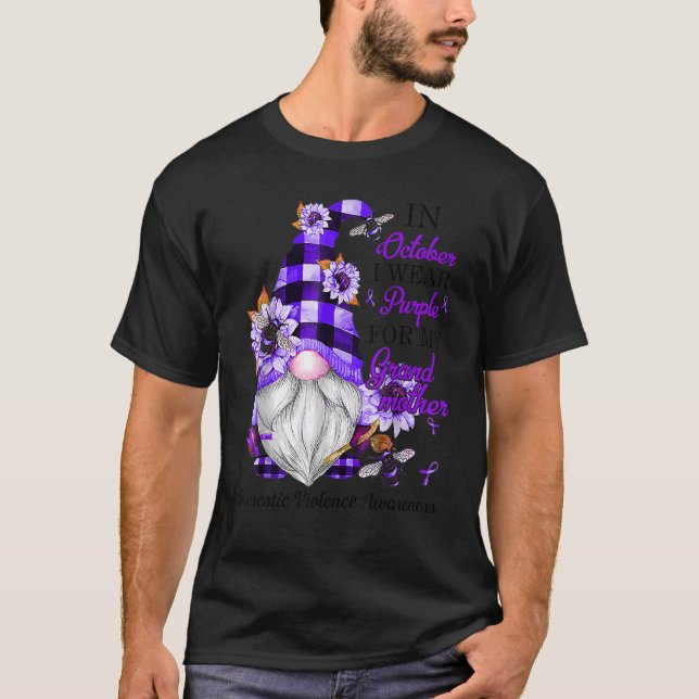 I Wear Purple For My Grandmother Purple Domestic V T-Shirt (Front)