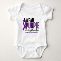 I Wear Purple For My Grandpa 10 Pancreatic Cancer Baby Bodysuit