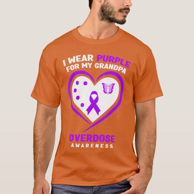 I Wear Purple For My Grandpa Overdose Awareness 1 T-Shirt (Front)