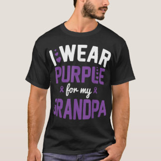 I Wear Purple For My Grandpa September Alzheimers  T-Shirt
