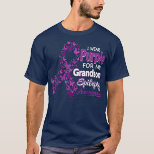 I Wear Purple For My Grandson Epilepsy Awareness T-Shirt