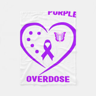I Wear Purple For My Grandson Overdose Awareness Fleece Blanket