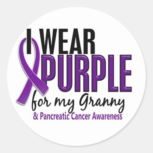 I Wear Purple For My Granny 10 Pancreatic Cancer Classic Round Sticker