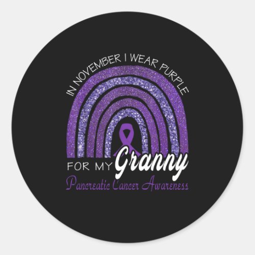 I Wear Purple For My Granny Pancreatic Cancer Classic Round Sticker